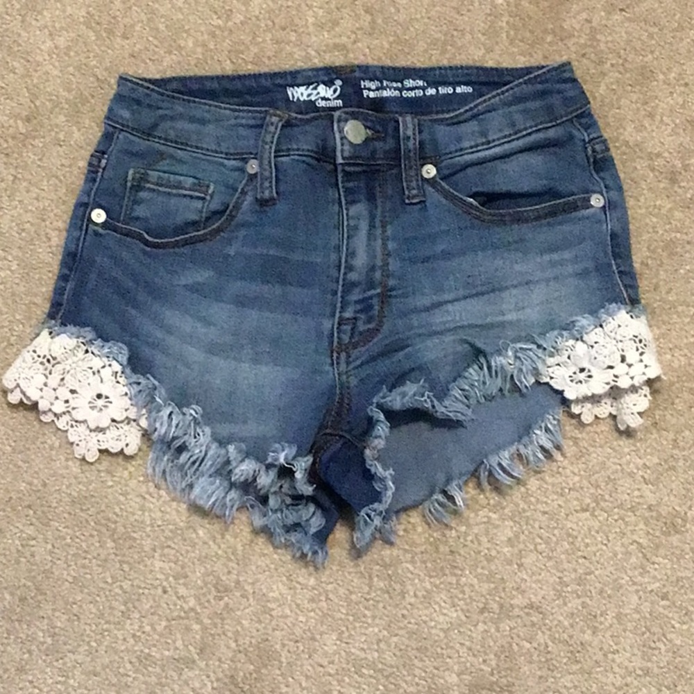 Size 0, Mossimo denim shorts with crochet detail